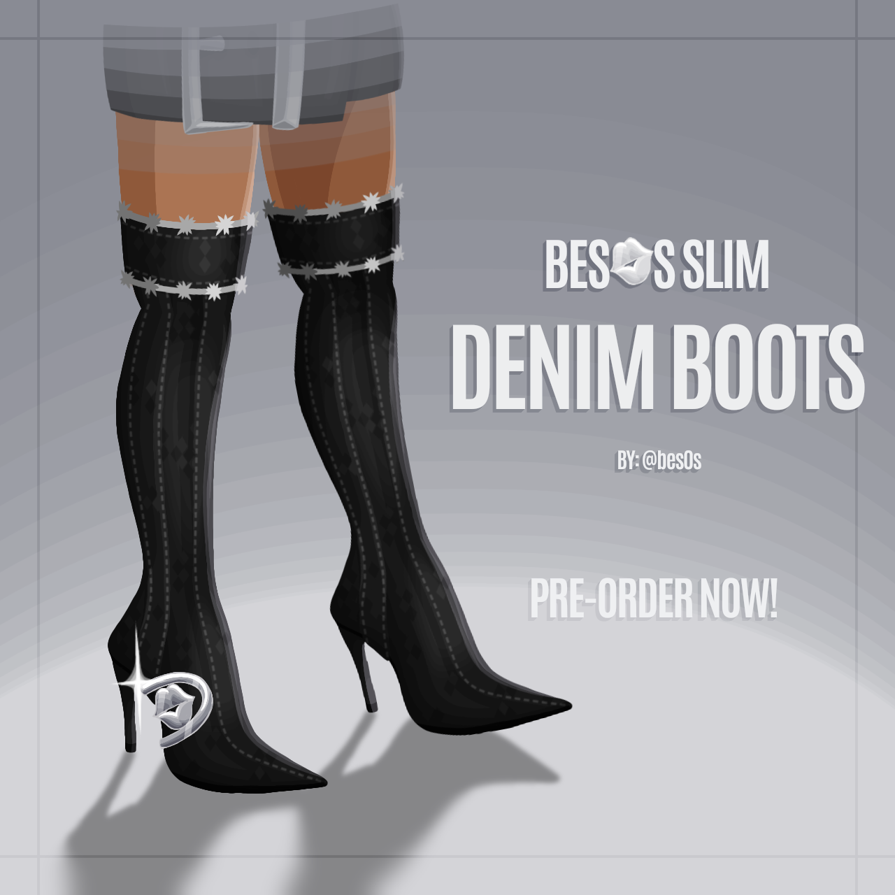 Besos Slim Denim Boots