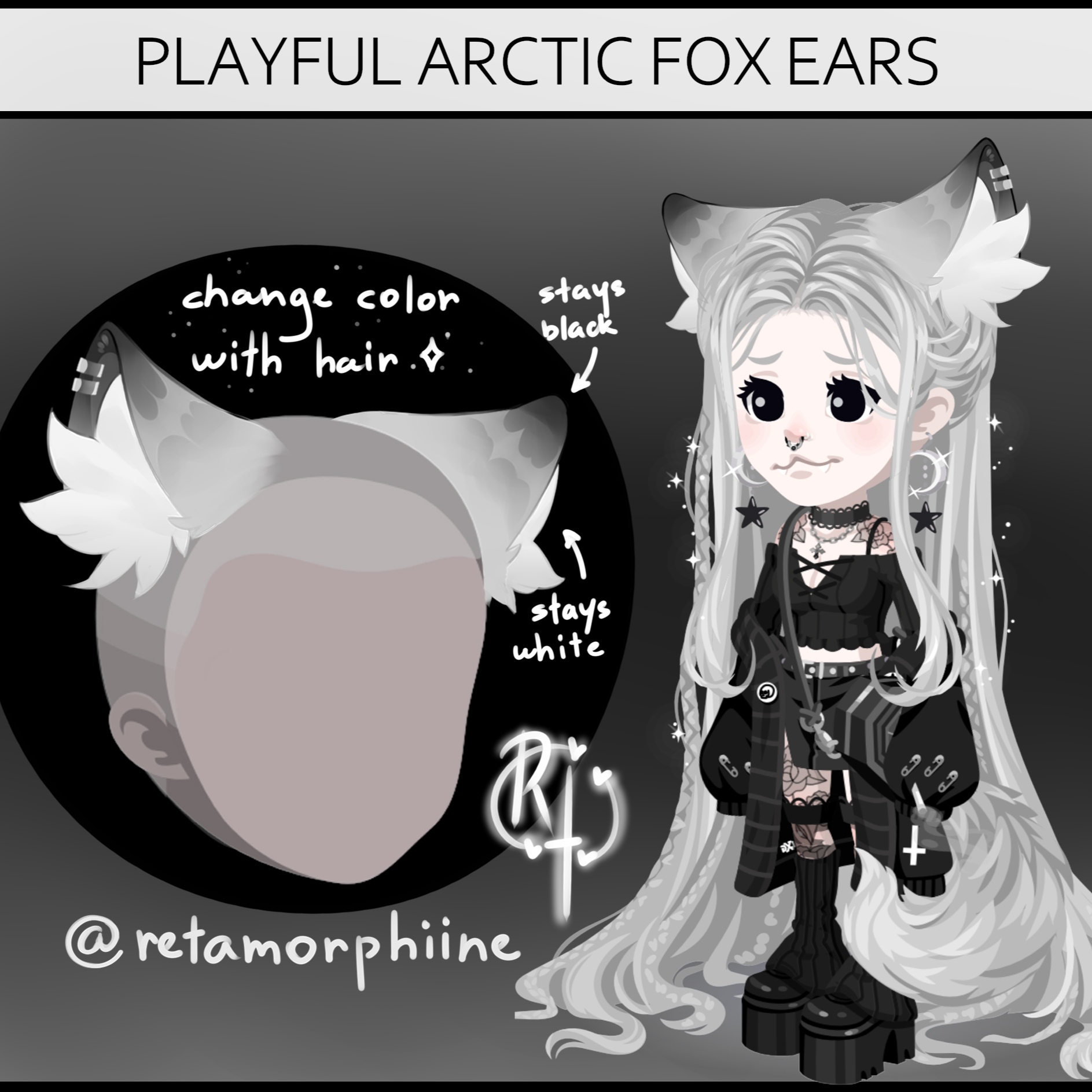 Playful arctic fox ears