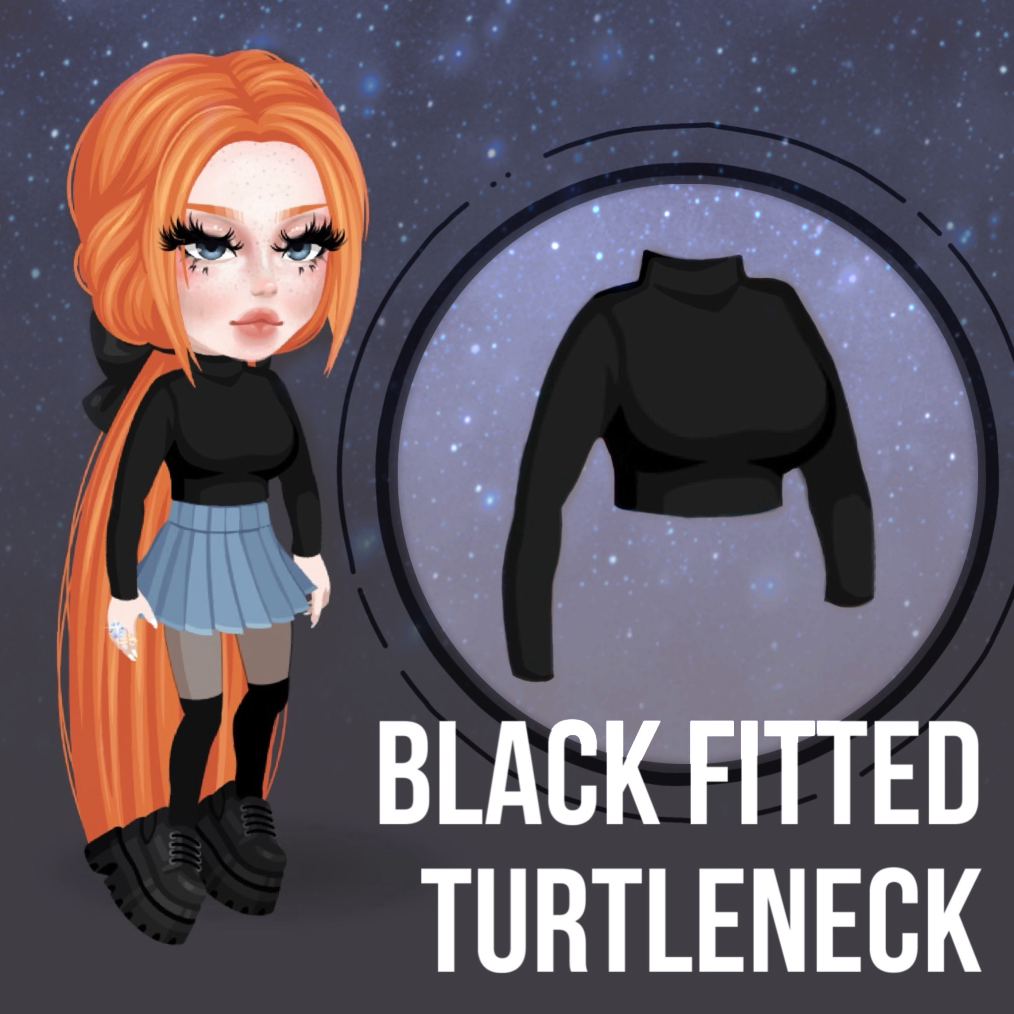 BLACK FITTED TURTLENECK